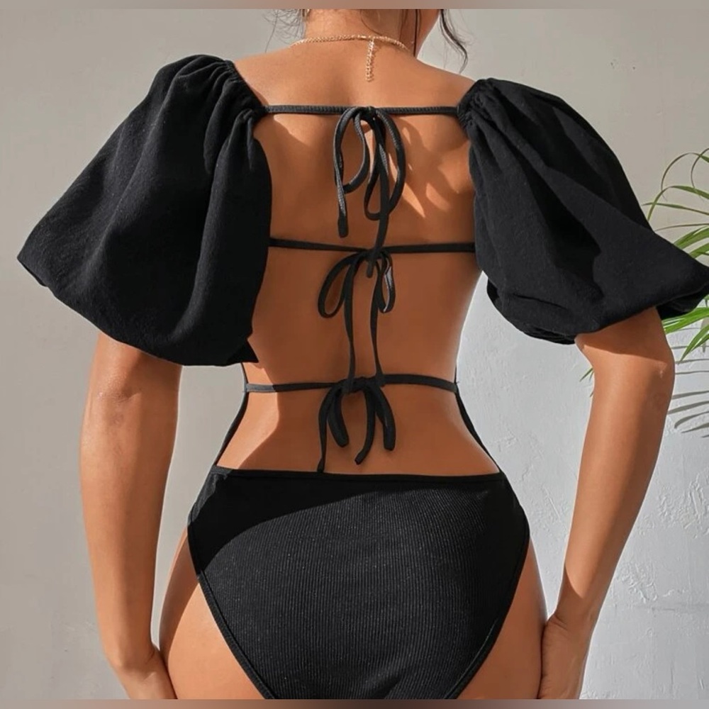 NEVER WORN BEFORE! Rib knit open back body suit